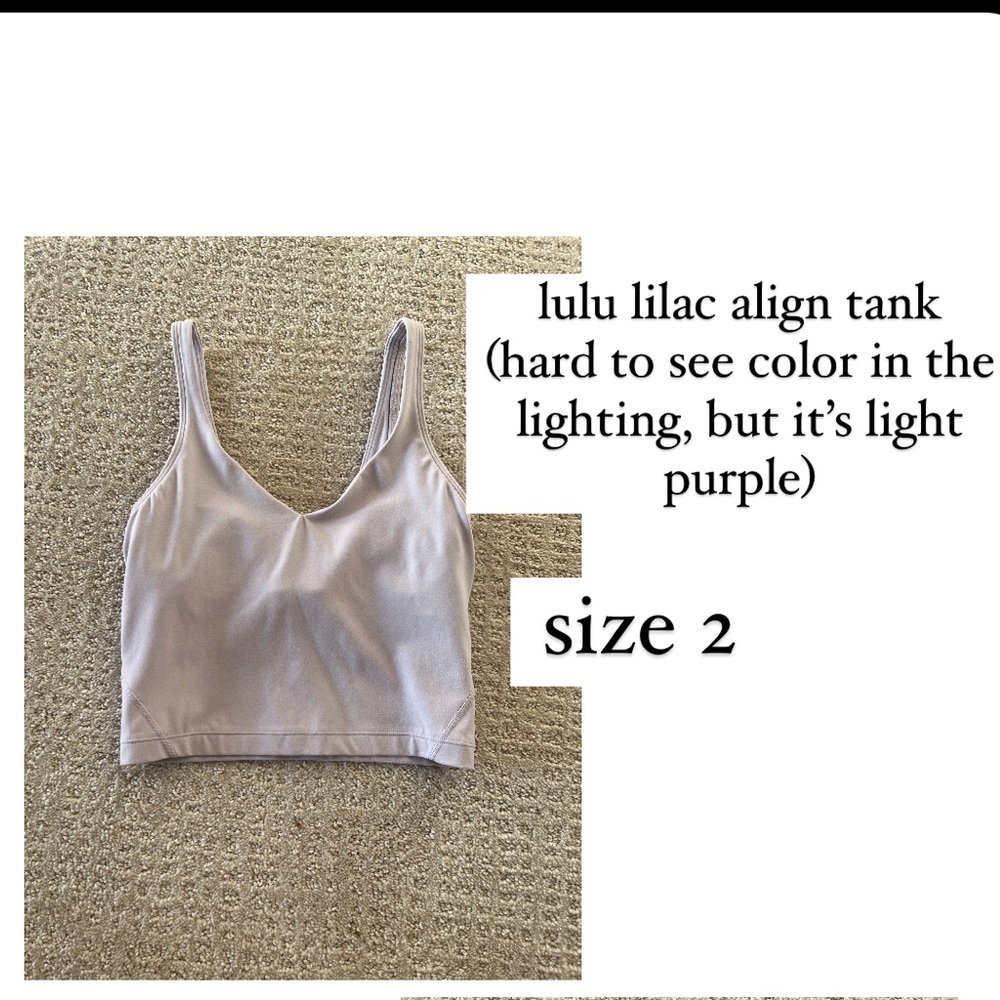 lavender lululemon align tank (color is no longer sold)